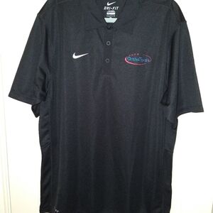 Nike Dri-Fit Black Short Sleeve Polo Shirt Men's sz Large OrthoTexas Logo